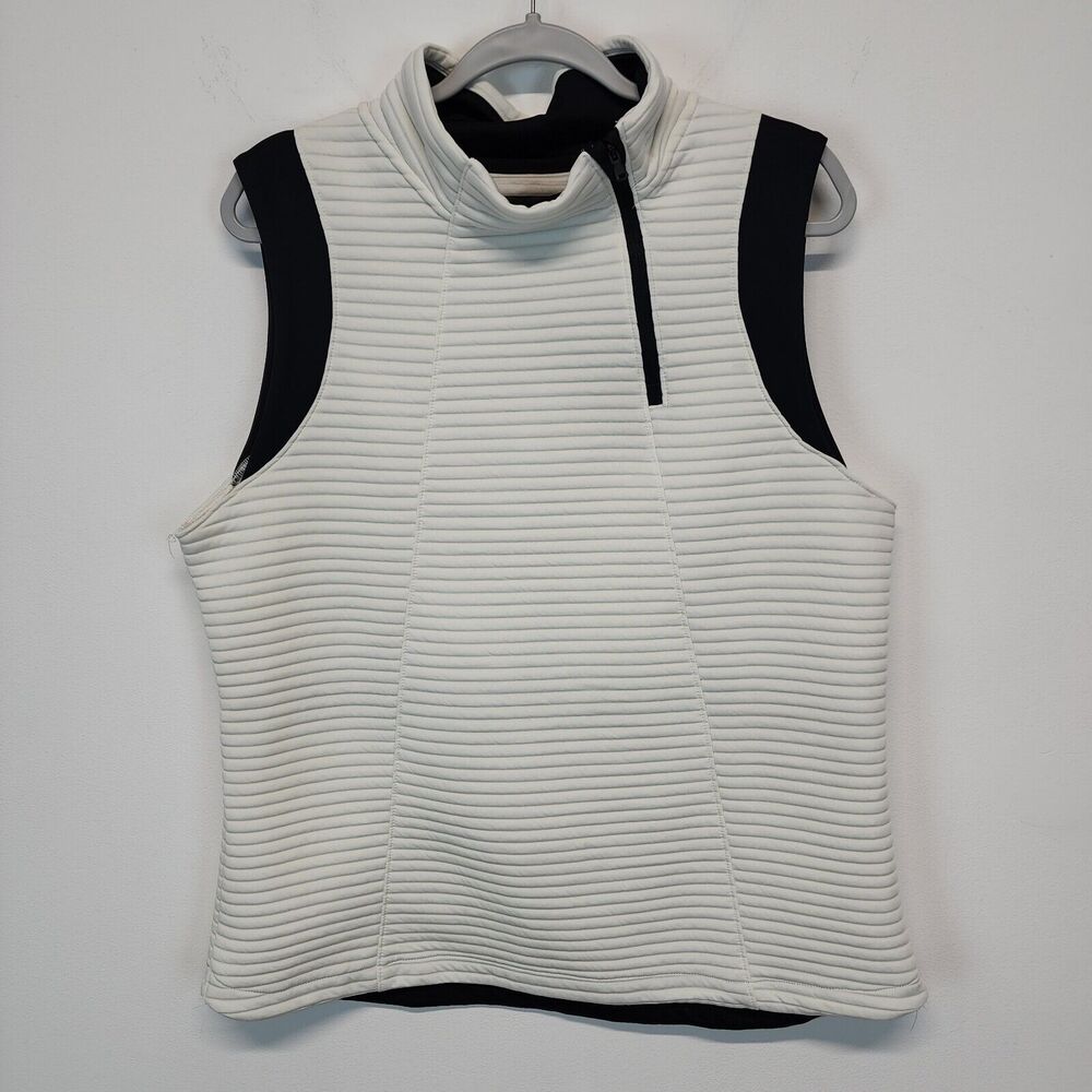 Under Armour Womens Daytona Ribbed Vest Size XL White High Neck Pullover Gorp